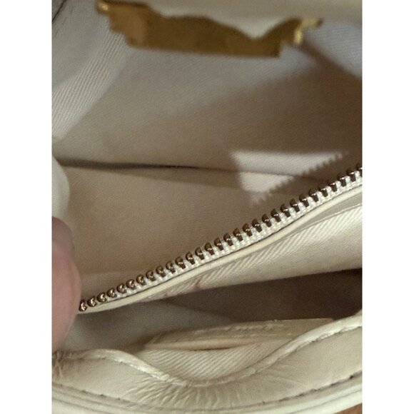 Quince Italian Leather Quilted Crossbody Bag Cream Beige Chain Strap Clutch - Picture 8 of 16